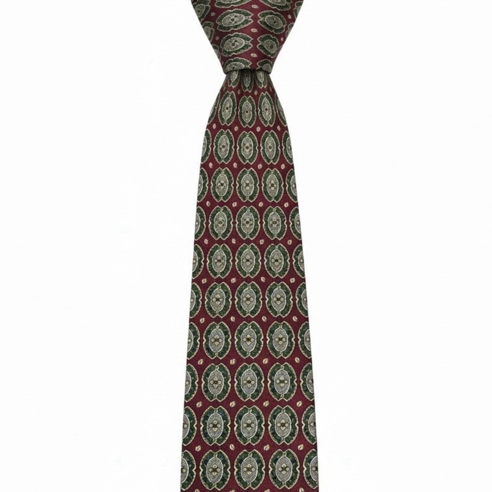 Robert Talbott Best Of Class Silk Medallion Tie L: 58" W: 3.5" Printed In Italy